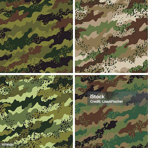 Grunge Motif Camouflage Vecteurs libres de droits et plus d'images vectorielles de Abstrait - Abstrait, Armée, Barbouillé