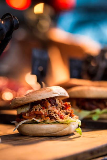 Freshly flame grilled pulled pork