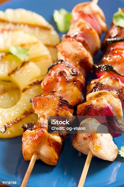 Grilled Chicken Stock Photo - Download Image Now - Chicken Meat, Pineapple, Skewer