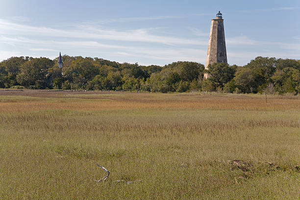 ボールドヘッド島の灯台 - bald head island ストックフォトと画像