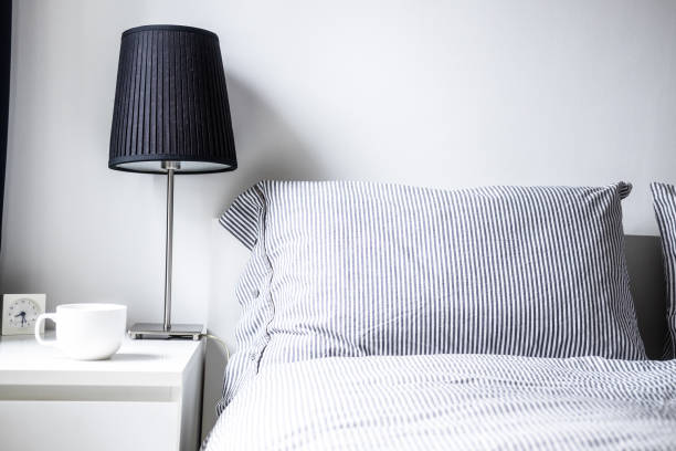 istock White gray minimalist bedroom design 917189178
