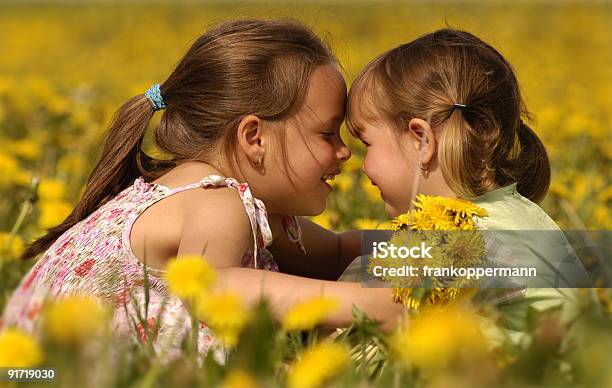 Zwei Süße Mädchen Spielen Auf Ein Löwenzahn Wiese Stockfoto und mehr Bilder von Alternativer Lebensstil - Alternativer Lebensstil, Beleuchtet, Bunt - Farbton
