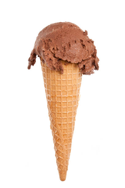 istock single ice cream cone with 1 scoop of chocolate ice cream 917192020