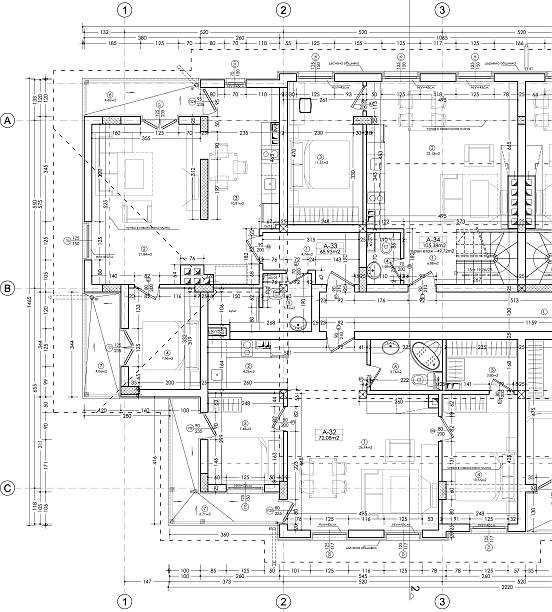 Autocad drawing - plan  autocad house plans stock pictures, royalty-free photos & images