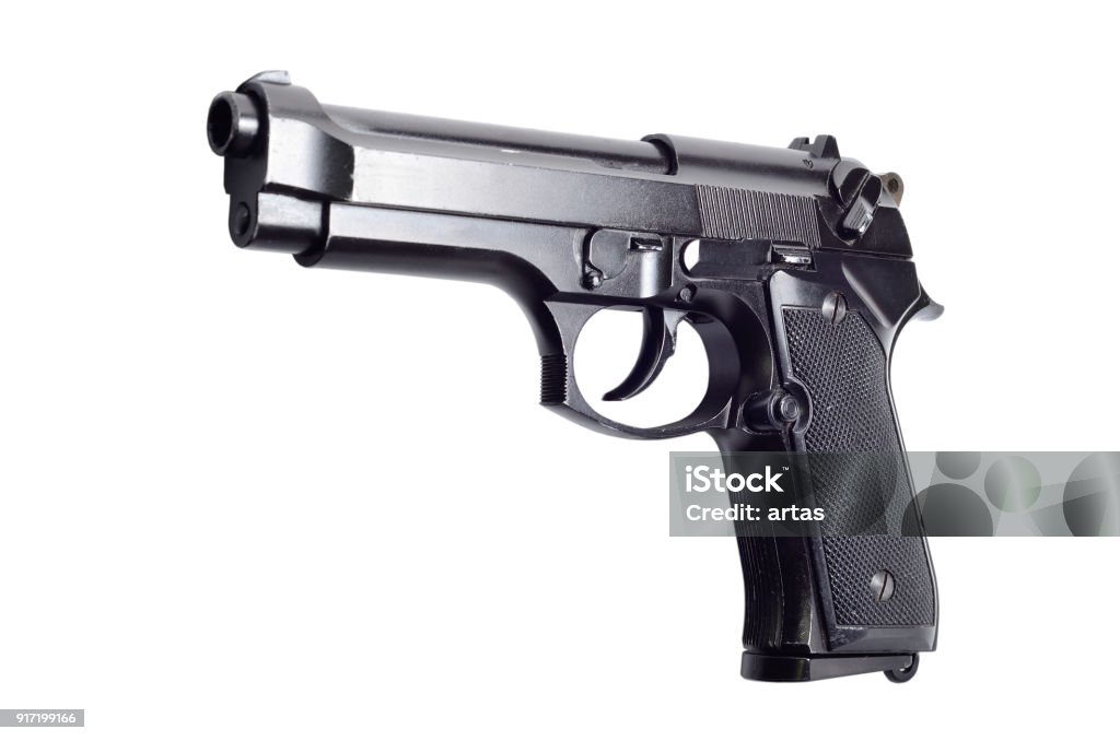 흰색 바탕에 검은 금속 9mm 권총 총 사용 총에 대한 스톡 사진 및 기타 이미지 - 총, 0명, 강철 - iStock