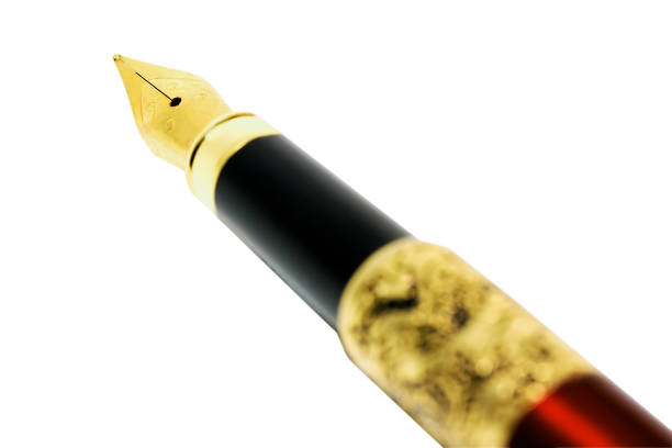 stylo or isolé - pen writing instrument pencil gold photos et images de collection