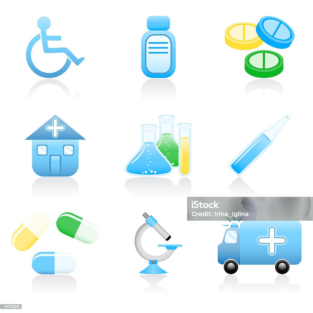 Médico Conjunto de ícones - Ilustração de Acesso para deficientes royalty-free