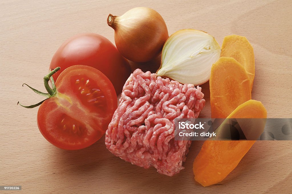 Ground beef Karotten-Tomaten-Zwiebel - Lizenzfrei Bildhintergrund Stock-Foto