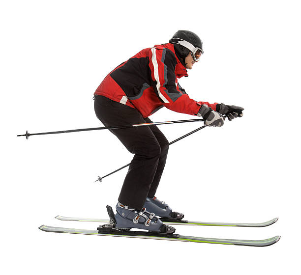 istock Skier man in ski slalom pose 91720953