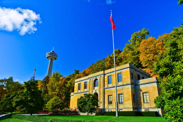 Queen Victoria Park next to Niagara Falls in Canada in autumn. stock photo