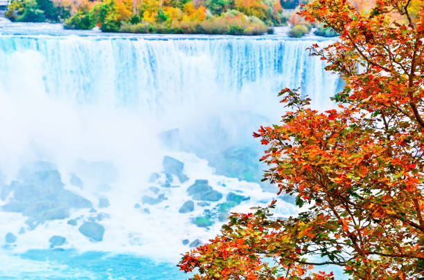 Niagara Falls from Canadian side in autumn.