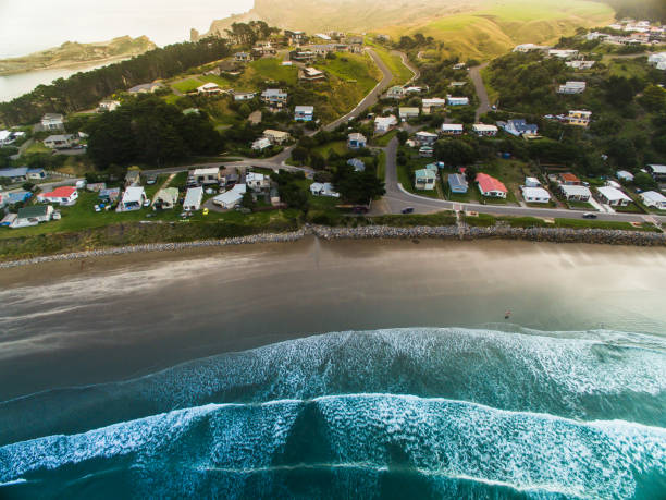 castlepoint village vista aerea. - castlepoint foto e immagini stock