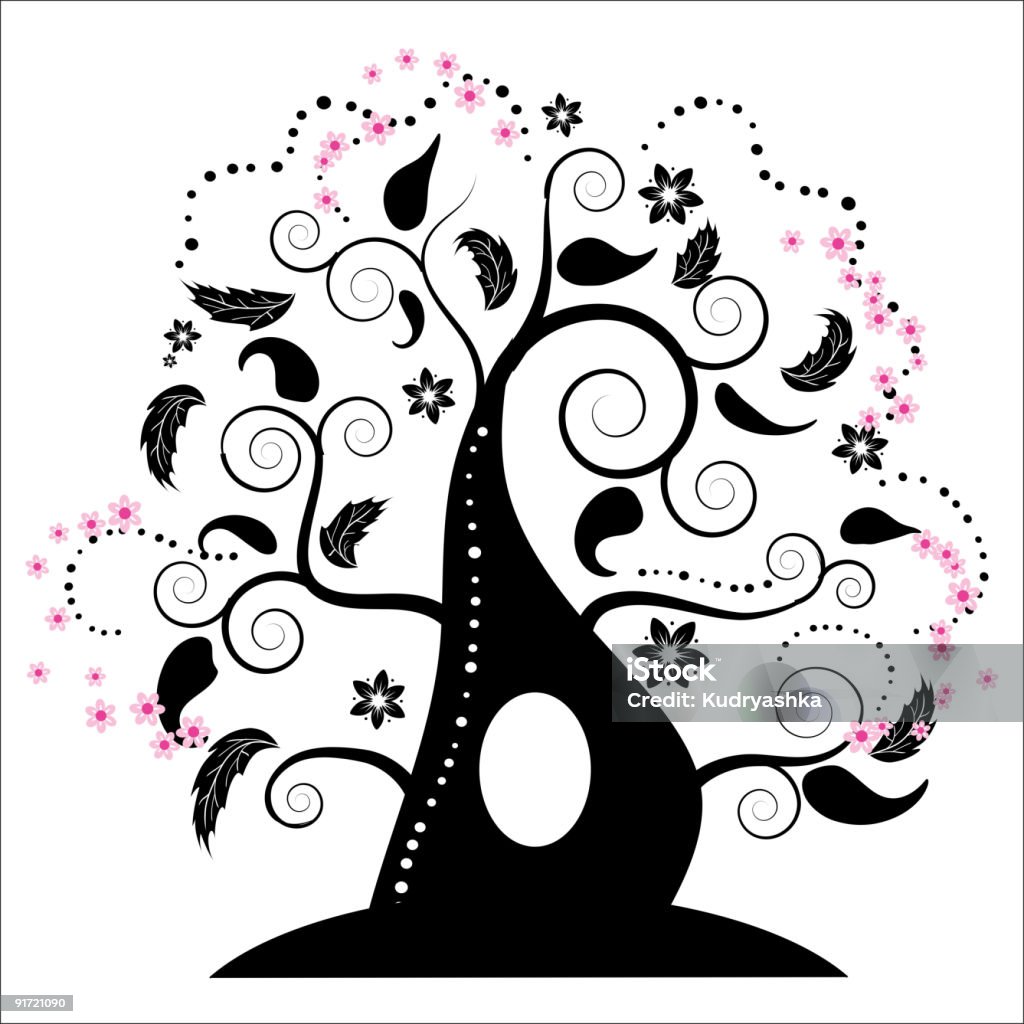 Цветочные дерево Красивы�й - Стоковые иллюстрации Без людей роялти-фри