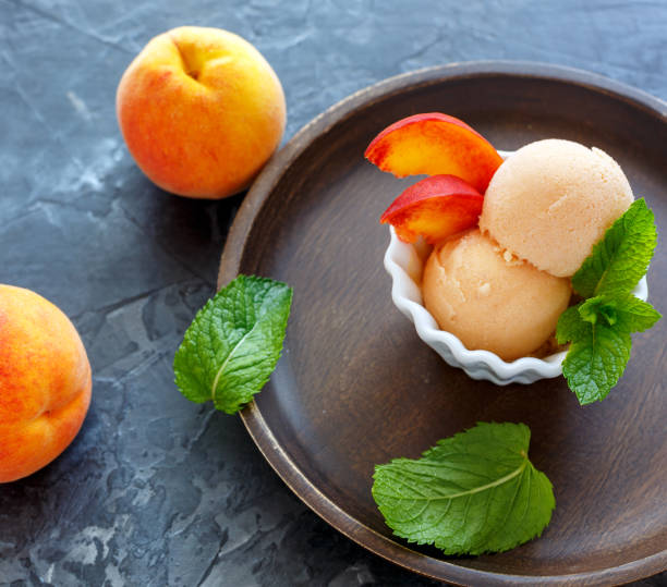 istock Homemade peach ice cream. 917211558