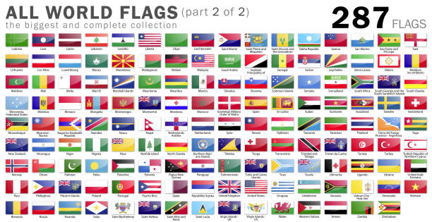 All World Flags - 287 items - part 2 of 2 Complete Collection of World Flags mexico poland stock pictures, royalty-free photos & images