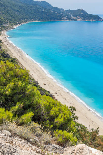 istock Panoramic view of Kokkinos Vrachos Beach with blue waters, Lefkada, Greece 917218232