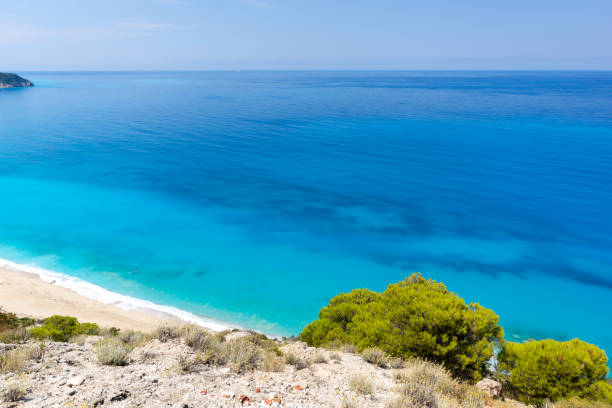 istock Panoramic view of Kokkinos Vrachos Beach with blue waters, Lefkada, Greece 917220454
