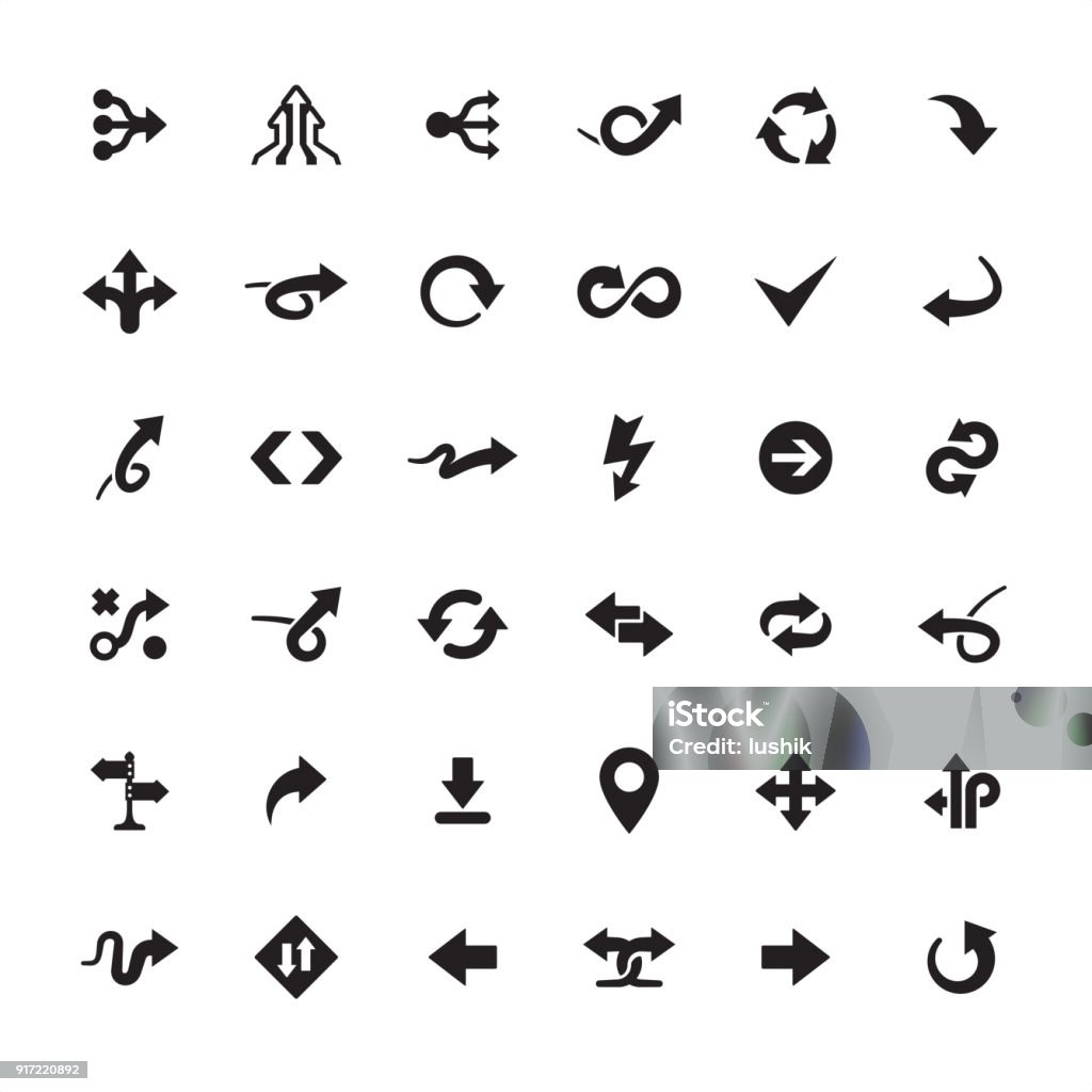 Interface arrows icons set Interface arrows — Ultimate pack #35 Arrow Symbol stock vector