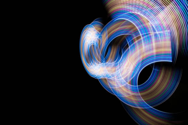 istock Abstract background of long explosure tale light on black ,Technology backgroud 917221248
