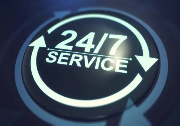 Photo of Full time service concept. 24/7 service