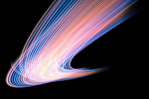 istock Abstract background of long explosure tale light on black ,Technology backgroud 917221412