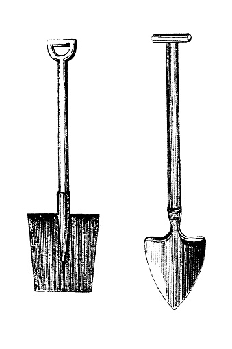 Illustration of a Types of shovels