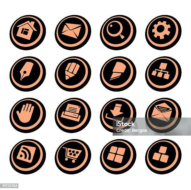 Site Internet De Lellipse Série Dicônes Noir Vecteurs libres de droits et plus d'images vectorielles de Bouton poussoir - Bouton poussoir, Caddie, Chercher