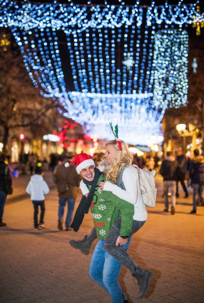 istock Happy couple on new years night. 917228060