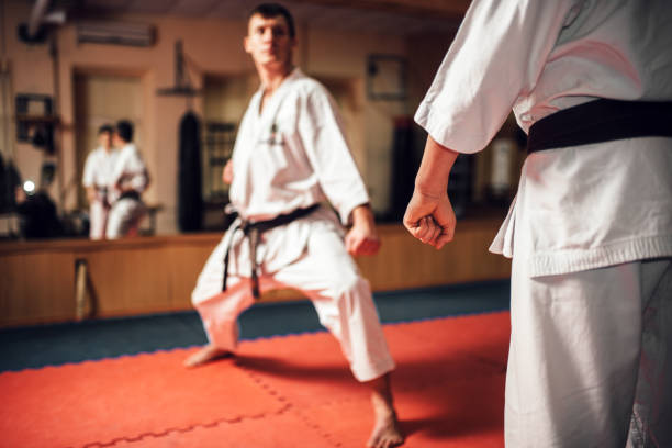 istock Martial arts, fight training in action 917228376