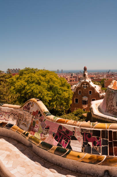 istock Guell park in Barcelona, Architecture by Gaudi, summer 2012 917228930