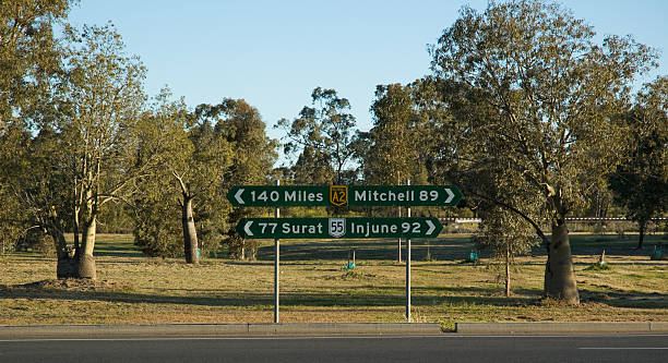 istock Highway sign in Roma, Queensland, Australia 91722968