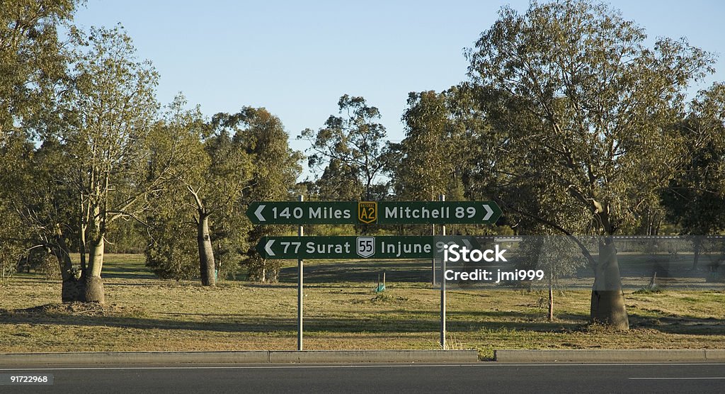 Estrada sinal em Roma, Queensland, Austrália - Foto de stock de Austrália royalty-free