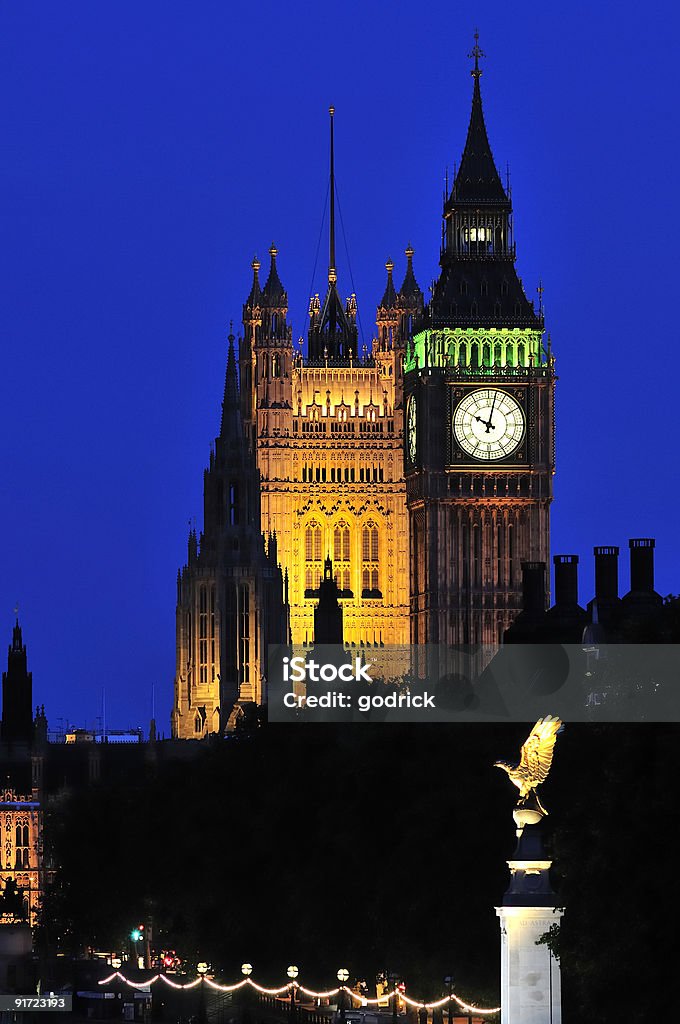 Big Ben por la noche - Foto de stock de Aire libre libre de derechos