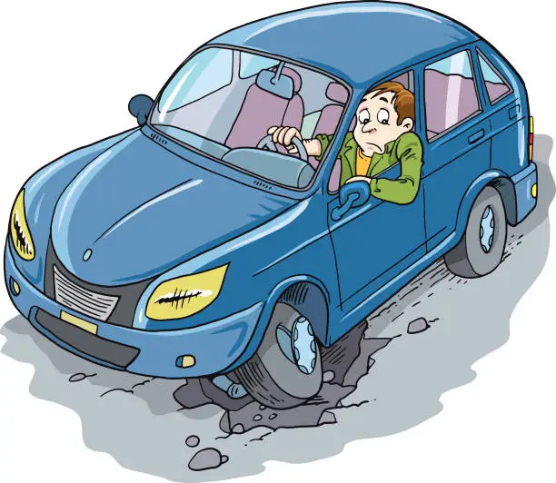 Vector illustration of Hole in the Road