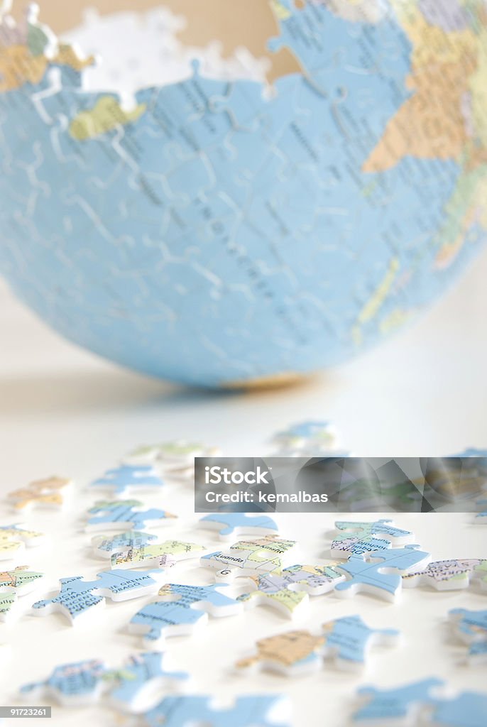 Mondo Tessera di Puzzle - Foto stock royalty-free di Globo terrestre