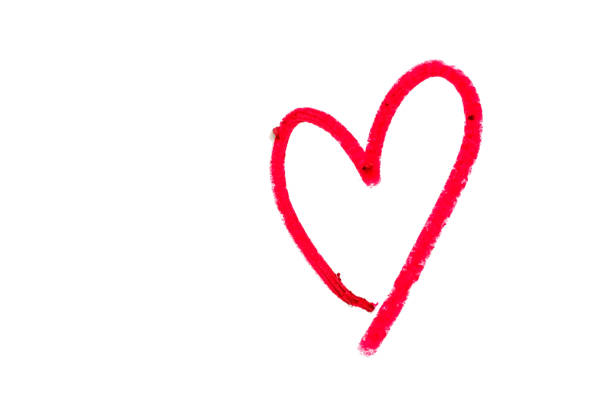 istock Red heart shape written from red lipstick on white background with copy space for Valentine's day and love concept 917233658