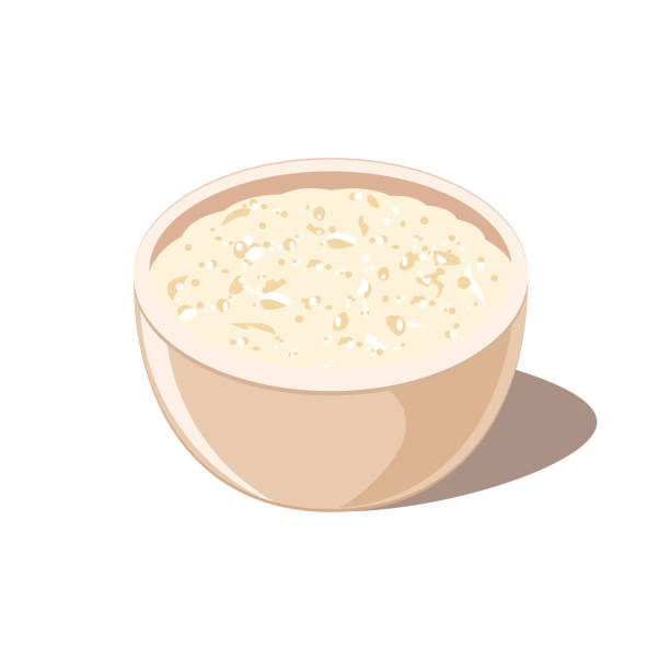 ilustrações, clipart, desenhos animados e ícones de tigela de mingau de aveia porridg - oatmeal