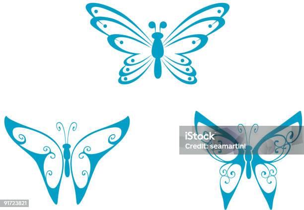 Ilustración de Formas De Mariposa y más Vectores Libres de Derechos de Abstracto - Abstracto, Ala de animal, Animal