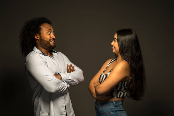 istock Portrait of young couple in studio 917238222