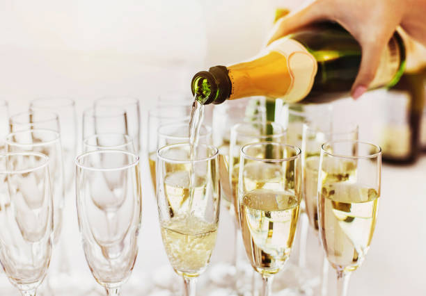 istock Champagne glasses on a party 917239170