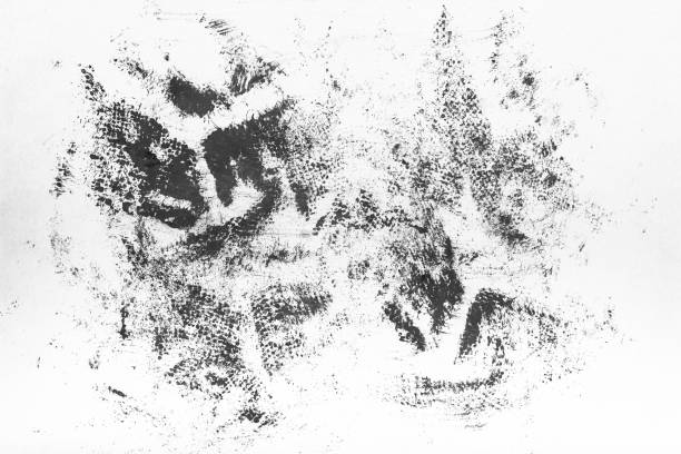 istock Traces of brushes on paper. Texture on white background. 917244968