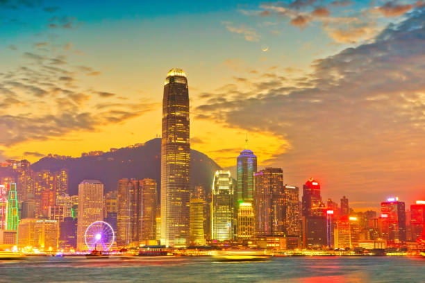 istock Hong Kong skyline at sunset. 917245480