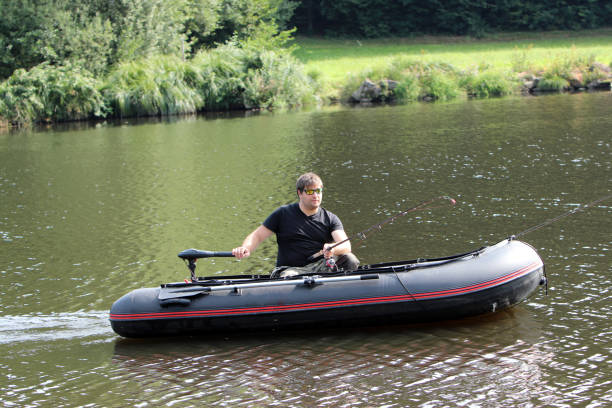 istock Young man in the red kayak 917250652