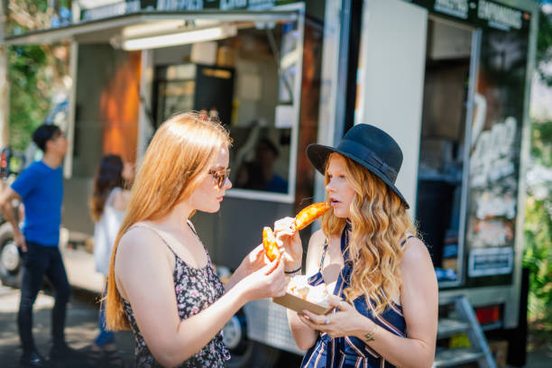 istock Enjoy the meal from food van 917250724