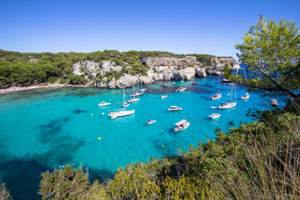 istock Boats and yachts on Macarella beach, Menorca, Spain 917253158