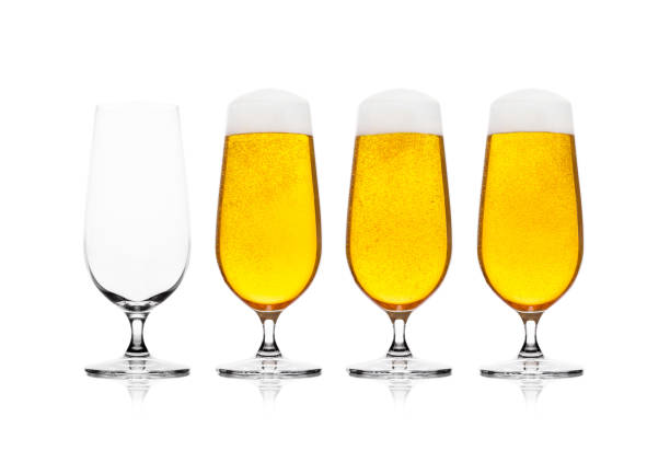 istock Cold glasses of lager ale beer with foam 917259184
