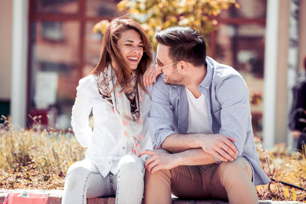 istock Romantic couple having fun in the city 917262932