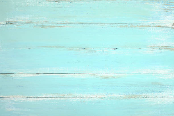 prancha de madeira pintada de azul - driftwood wood weathered plank - fotografias e filmes do acervo