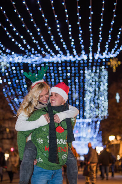 istock Happy couple on new years eve. 917269220
