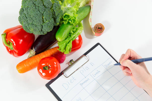 istock Nutritionist doctor workplace concept, top view 917269340